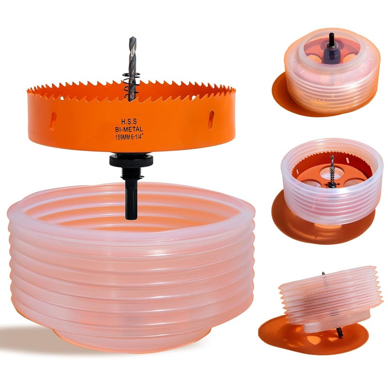 VIKITON 6-1/4 Hole Saw for Recessed Lights, 6.25 Inch Hole Cutter with Dust Bowl Catcher for Led Recessed Lighting 6 Inch and Wood Metal Drywall, Bi-Metal Construction - Image 1
